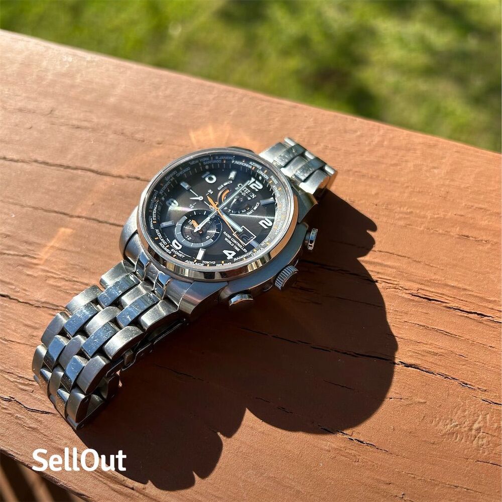 Citizen Eco-Drive World Time A-T Mens Watch, Stainless Steel, Model AT9010-52E